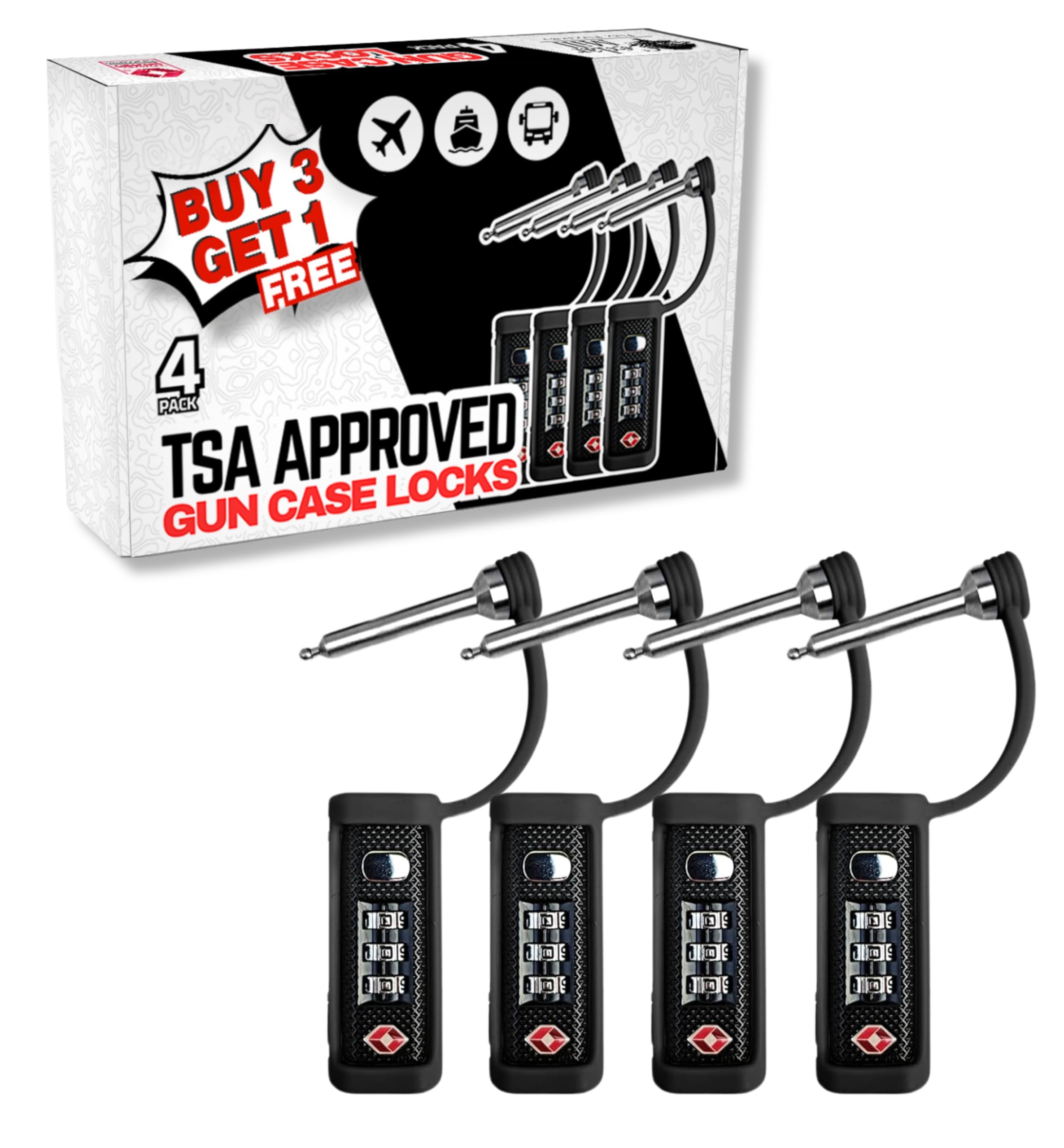 Cedar Mill Fine Firearms TSA Approved Cut-Resistant MonoShaft Gun Case Locks
