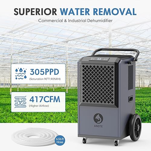 Miniatura 16 de Deshumidificador comercial de 305 pintas con bomba para sitios industriales, 9000 pies cuadrados de gran tamaño, deshumidificadores de grado