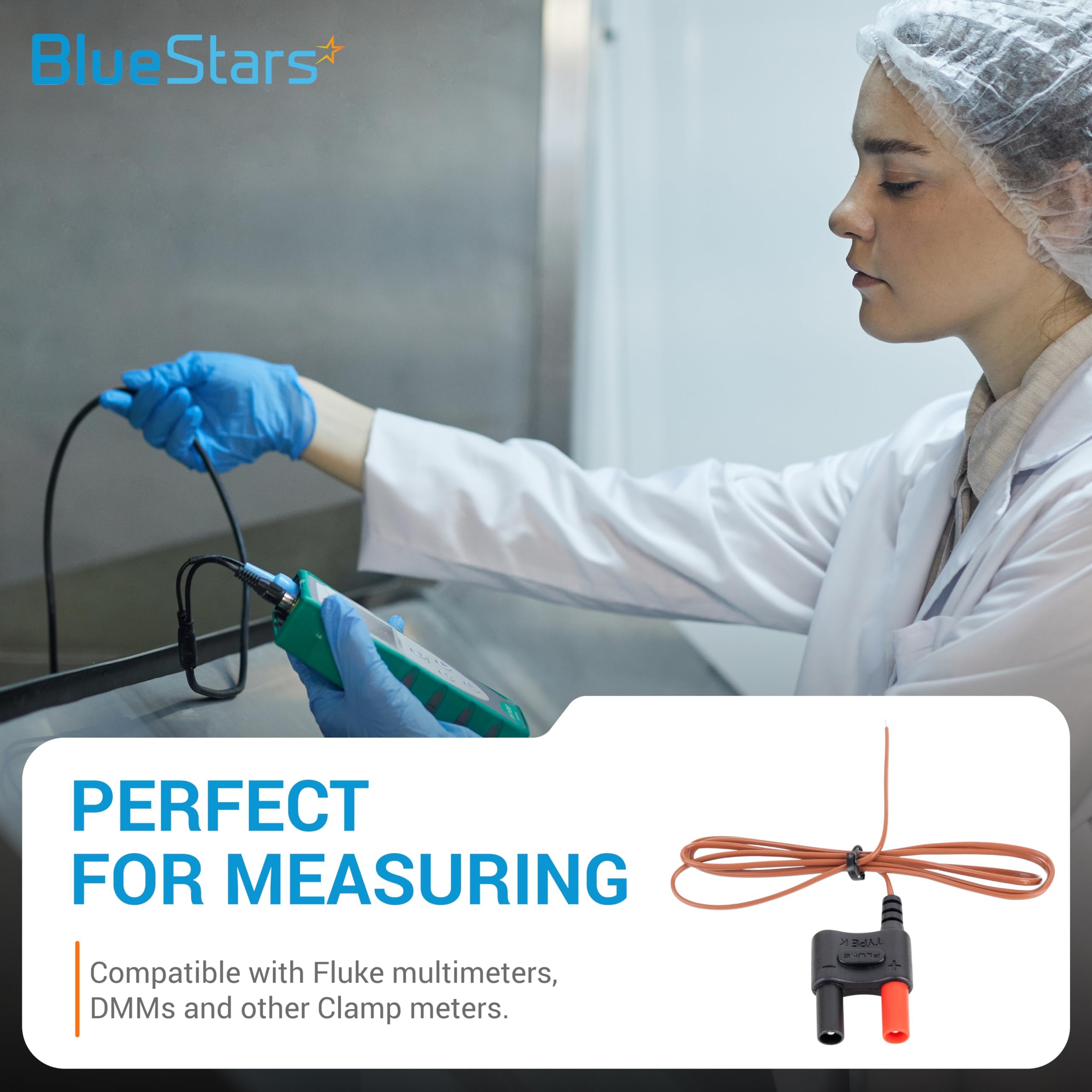 BlueStars 80BK-A Type K Thermocouple, Temperature Bead Probe Compatible with Clamp Meters, Fluke Multimeter F17B+ F116C F87-V F28LL F179 F287 F289 F189 — Amazon image 5