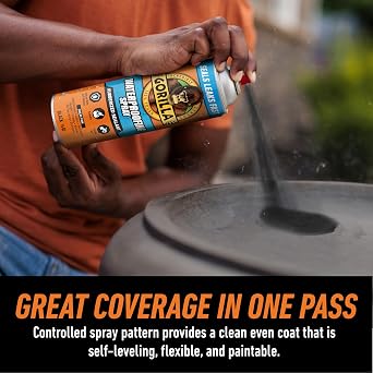 Gorilla Waterproofing Spray, Black, 16 oz, Flexible Rubberized Sealant | Seals Out Water, Air, and Moisture, UV Resistant, Ideal for Roofs, Gutters, and Windows