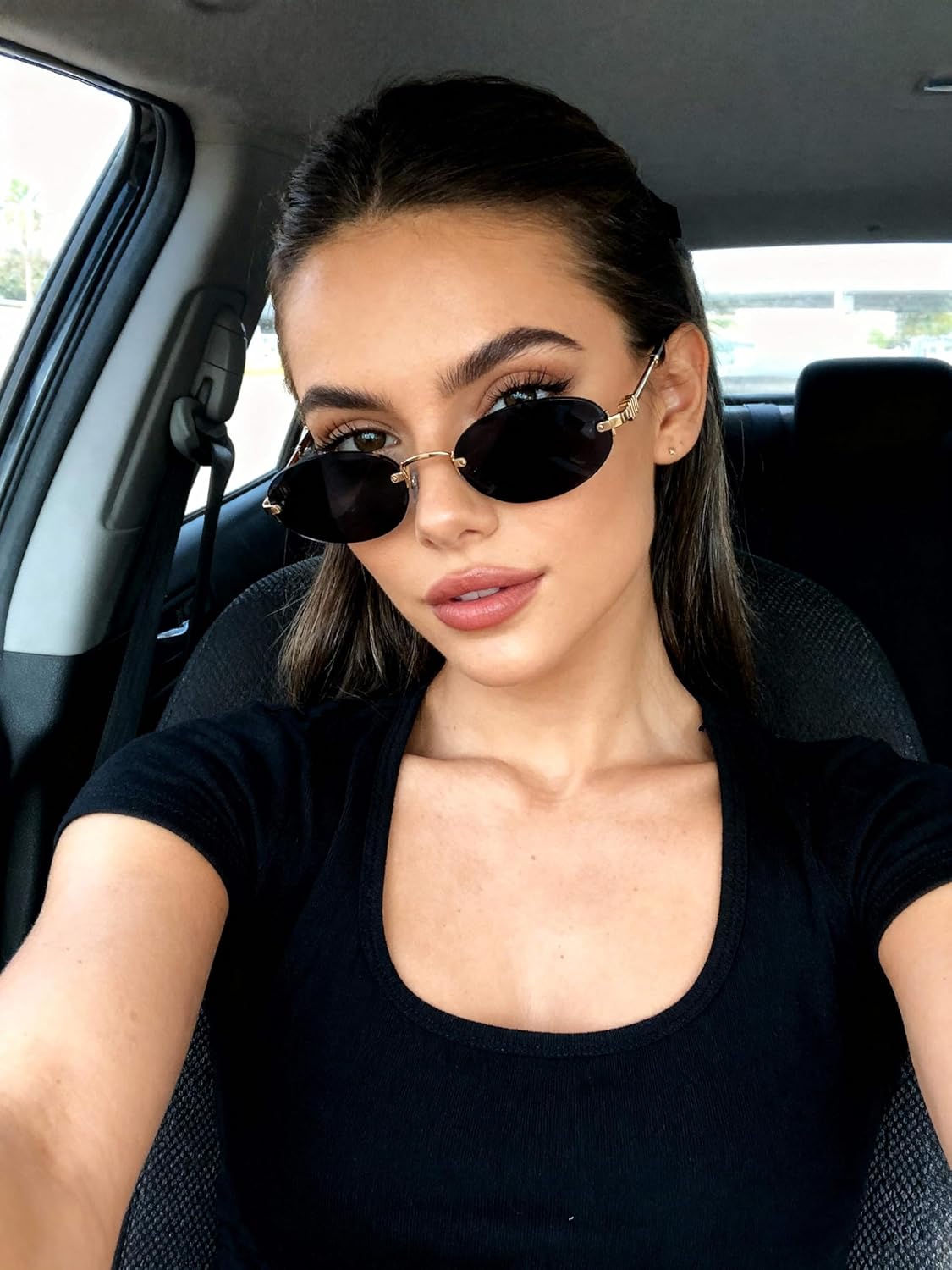 TYA Retro Small Oval Sunglasses for Women Men, 2026 Trendy Rimless Sun Glasses Fashion Narrow Shades Y2K Designer Sunnies - Image 8