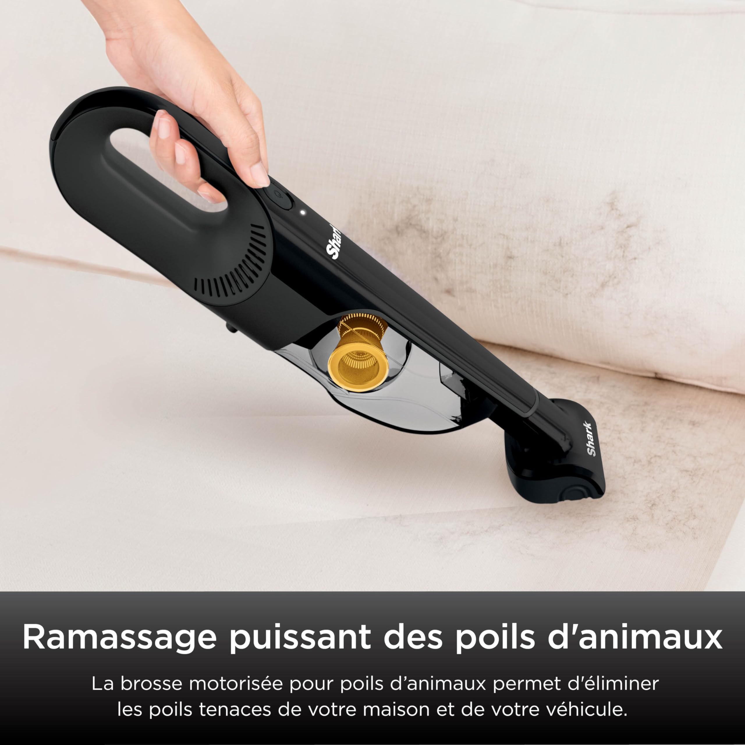 Aspirateur portatif sans fil Shark [CH950EUT], Modèle spécial animaux de compagnie, Noir et jaune