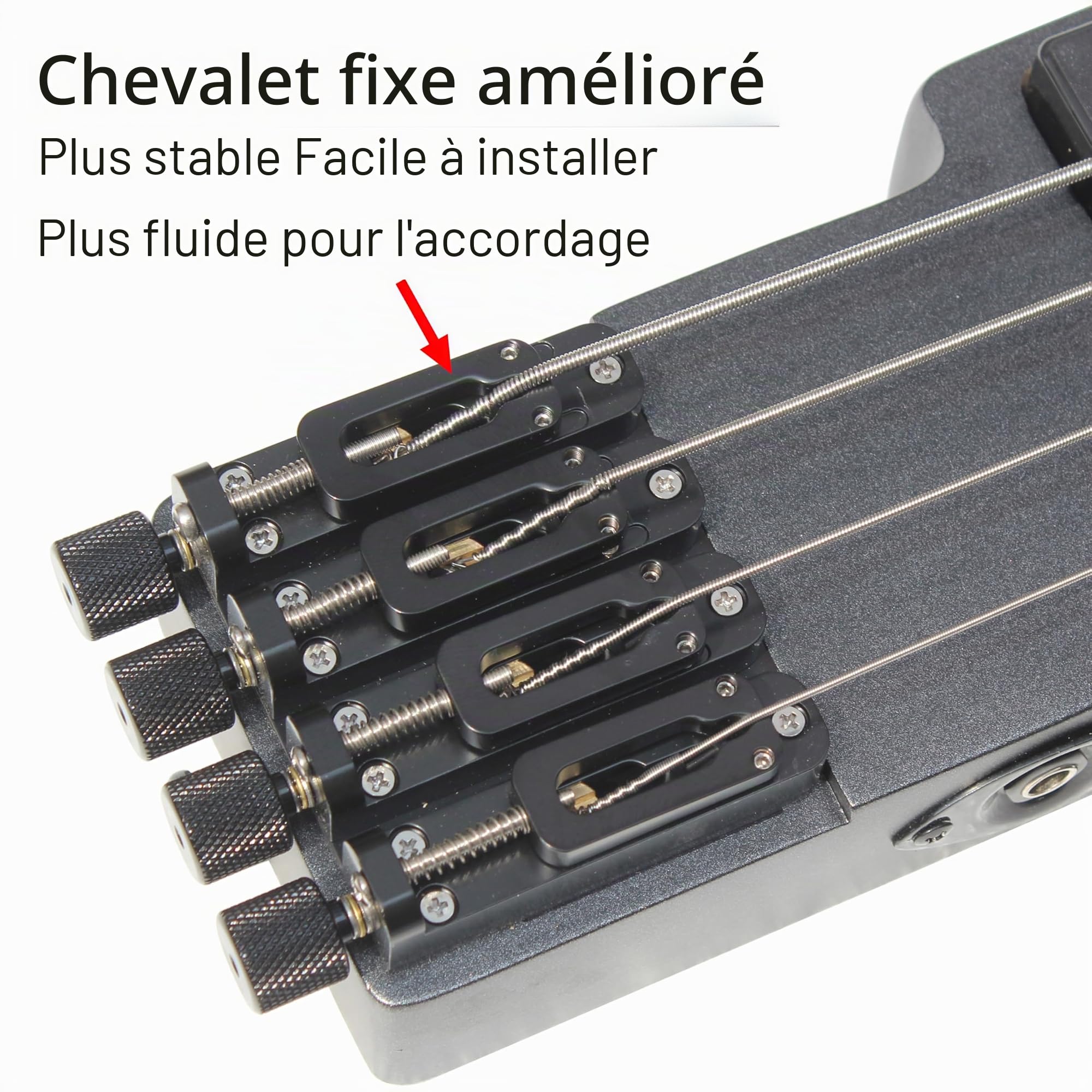 Batking Basse électrique sans tête de voyage, basse électrique à 4 cordes, avec étui et truss Road & Wire