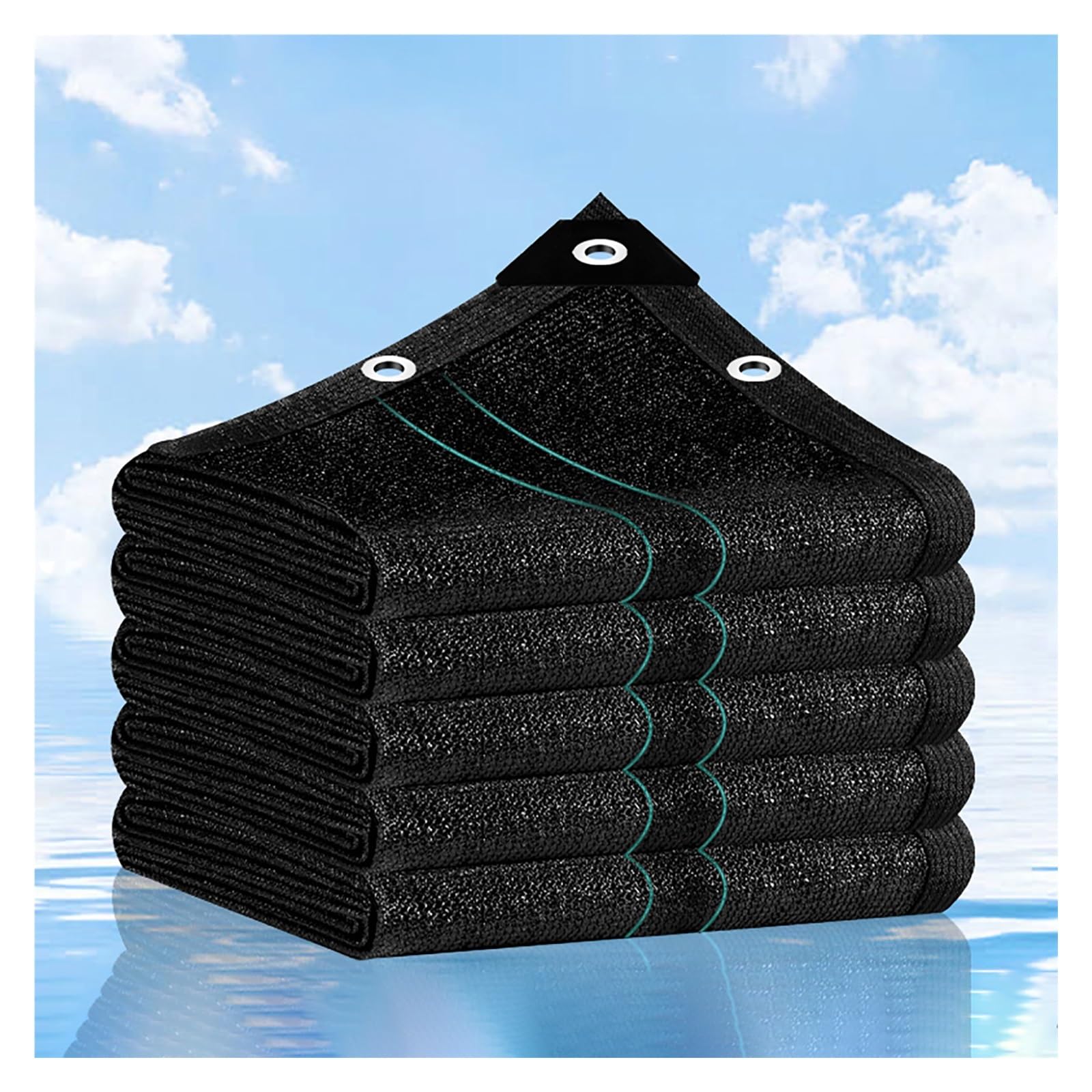 GJZQDKX Black Shade Cloth 5x10m Mesh Tarp with Grommets Sunblock Net for Greenhouse Garden Patio & Pergola - UV Protection Sun Shade Cover