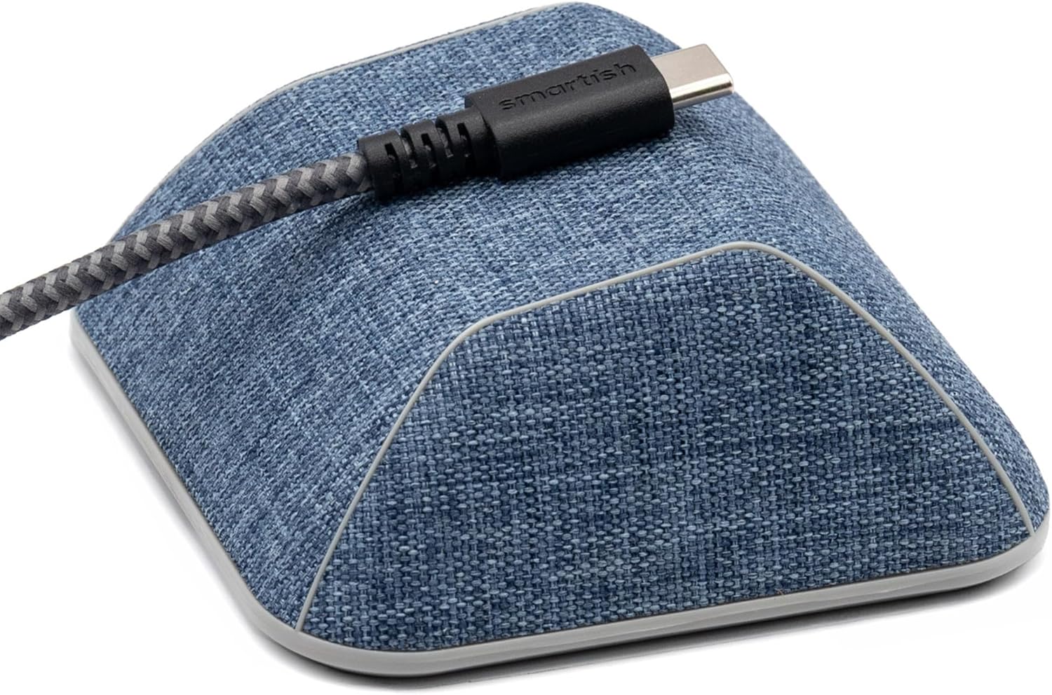 Smartish® Magnetic Cord Holder - Cable Wrangler Organizer with Magnet Clips for Charger Management on Desktop, Nightstand for USB-C + Lightning - Blue Jeanie