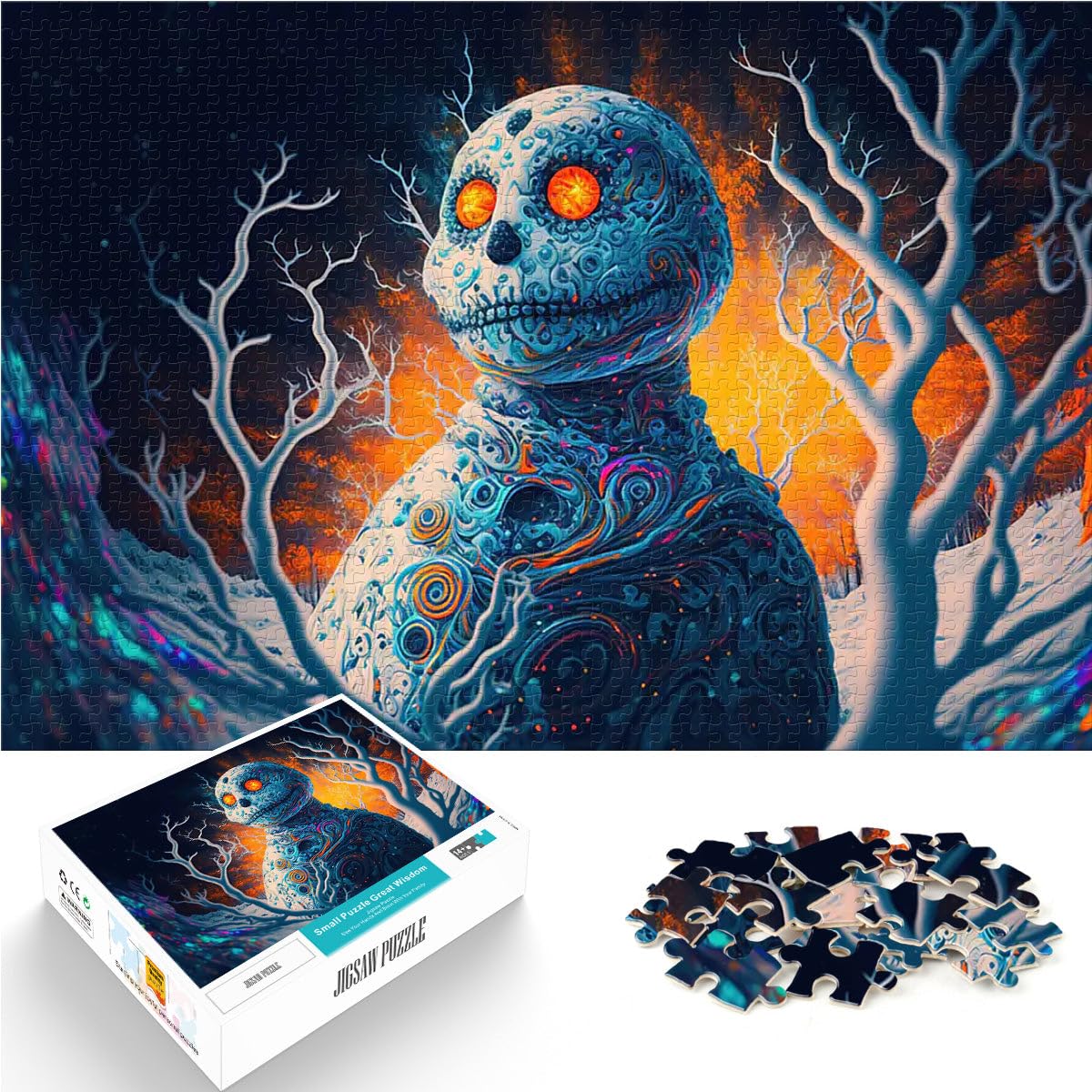 Puzzle 2000 pièces pour Adolescents Bonhomme de Neige psychédélique II Jeu de Quiz Car C'est Un pour Toute la Famille 70x100cm