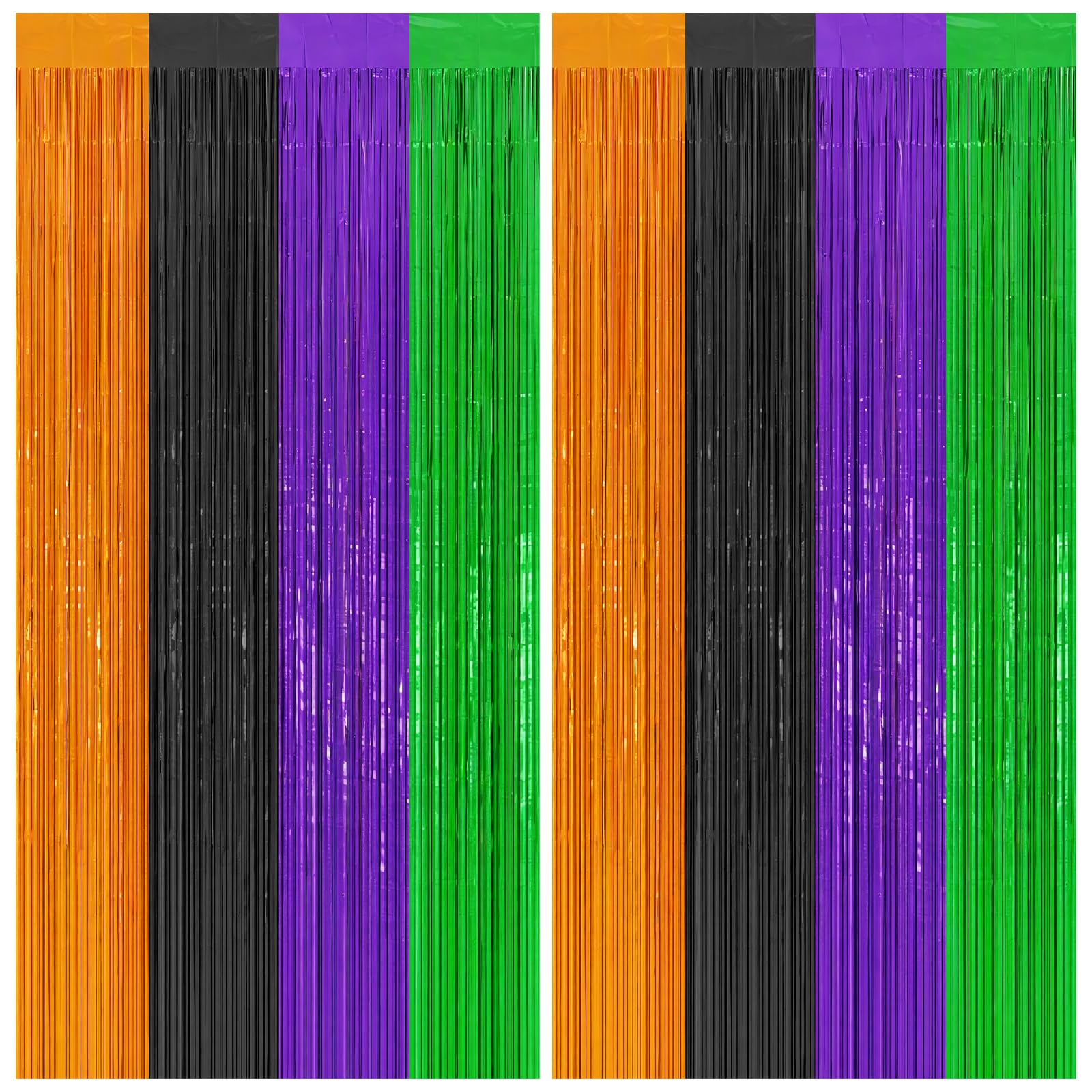 Alaoo 2PCS 3.28 x 6.56ft Tinsel Curtain, Halloween