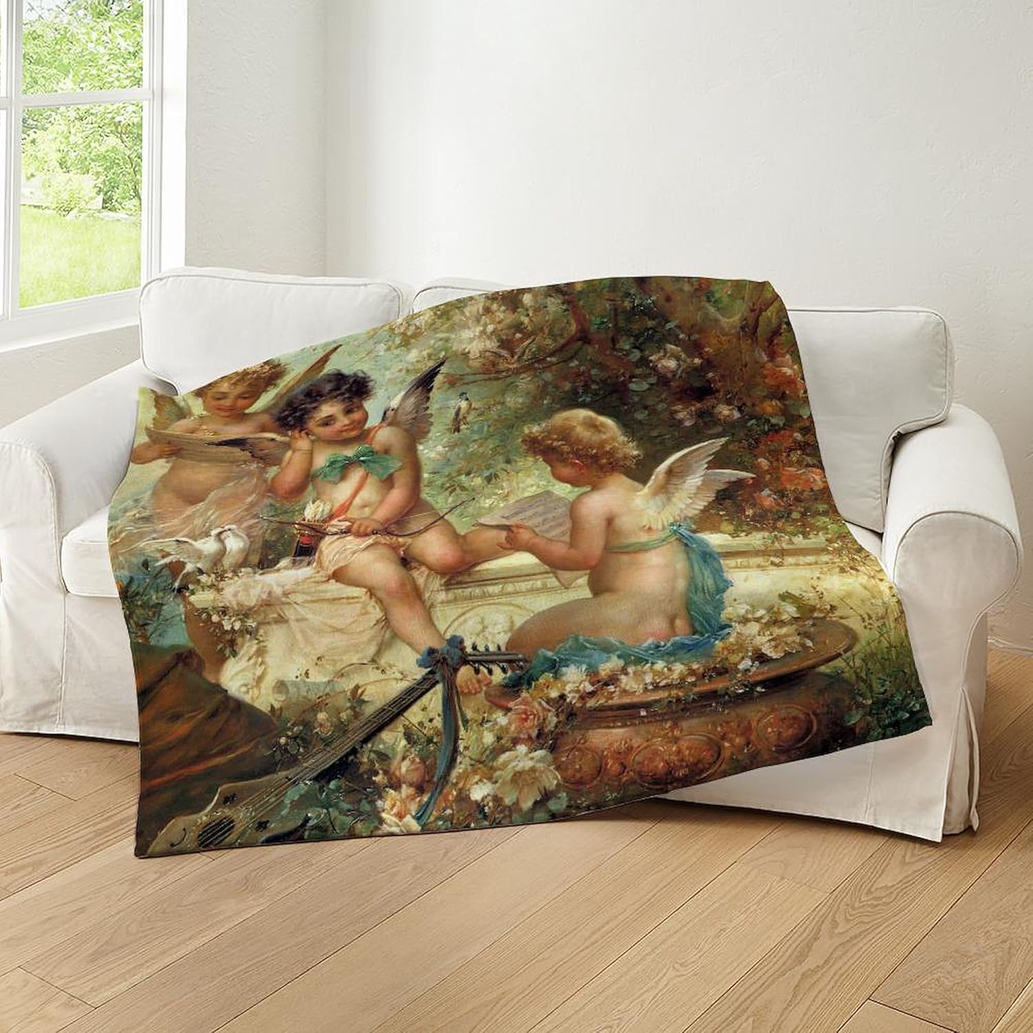 CafePress Victorian Angels by Zatzka Throw Blanket Super Soft Fleece Plush Throw Blanket, 60"x50"