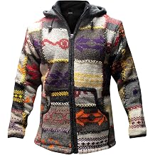 Shopoholic Fashion Patchwork Designed High Neck Hippie Boho mens winter jacket, Multicolor