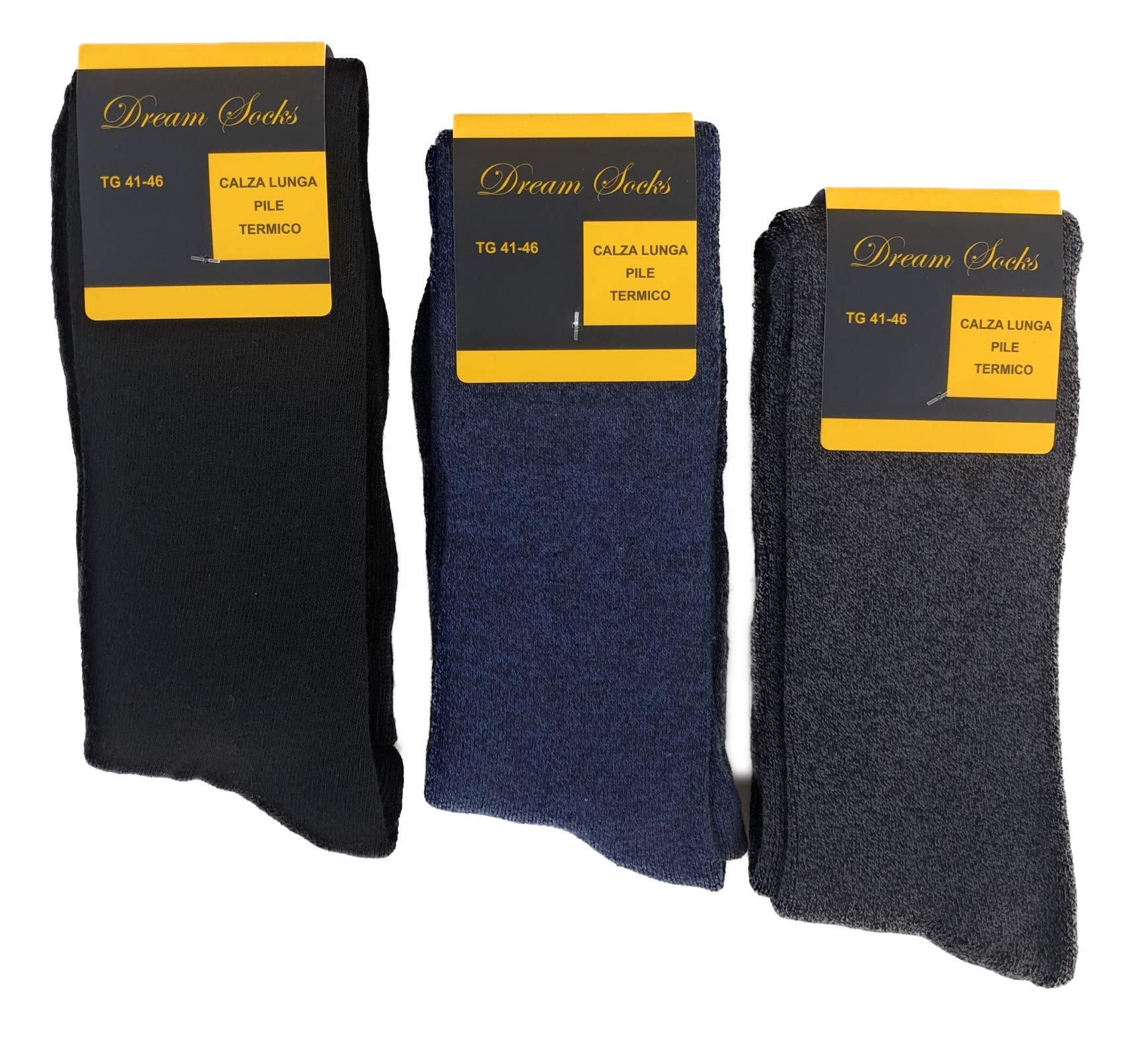 CALCETINES LARGO POLAR TÉRMICO HEAVY MOUNTAIN SKI NEGRO-AZUL-GRIS-ALTE A LA RODILLA