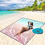 WIWIGO Beach Blanket Waterproof Sandproof Beach Mat 79 X 83/10\'x9\'for 2-8 Adults Quick Drying Outdoor Picnic Mat Beach Accessories for Travel, Camping, Hiking