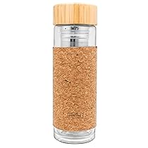 NERTHUS FIH 802 Filtro 300 ml, Isolante, Grazie alla Doppia Parete, Bottiglia infusore, Thermos, Tazza da Viaggio, teiera in Vetro, 0,30 Litri