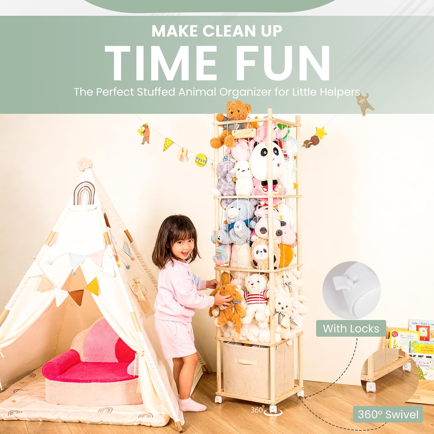 Aaronly Stuffed Animal Storage | Stuffed Animal Organizer | Stuffed Animal Holder | Plushies Storage | Stuffed Animal Zoo | Stuffy Storage - Image 6