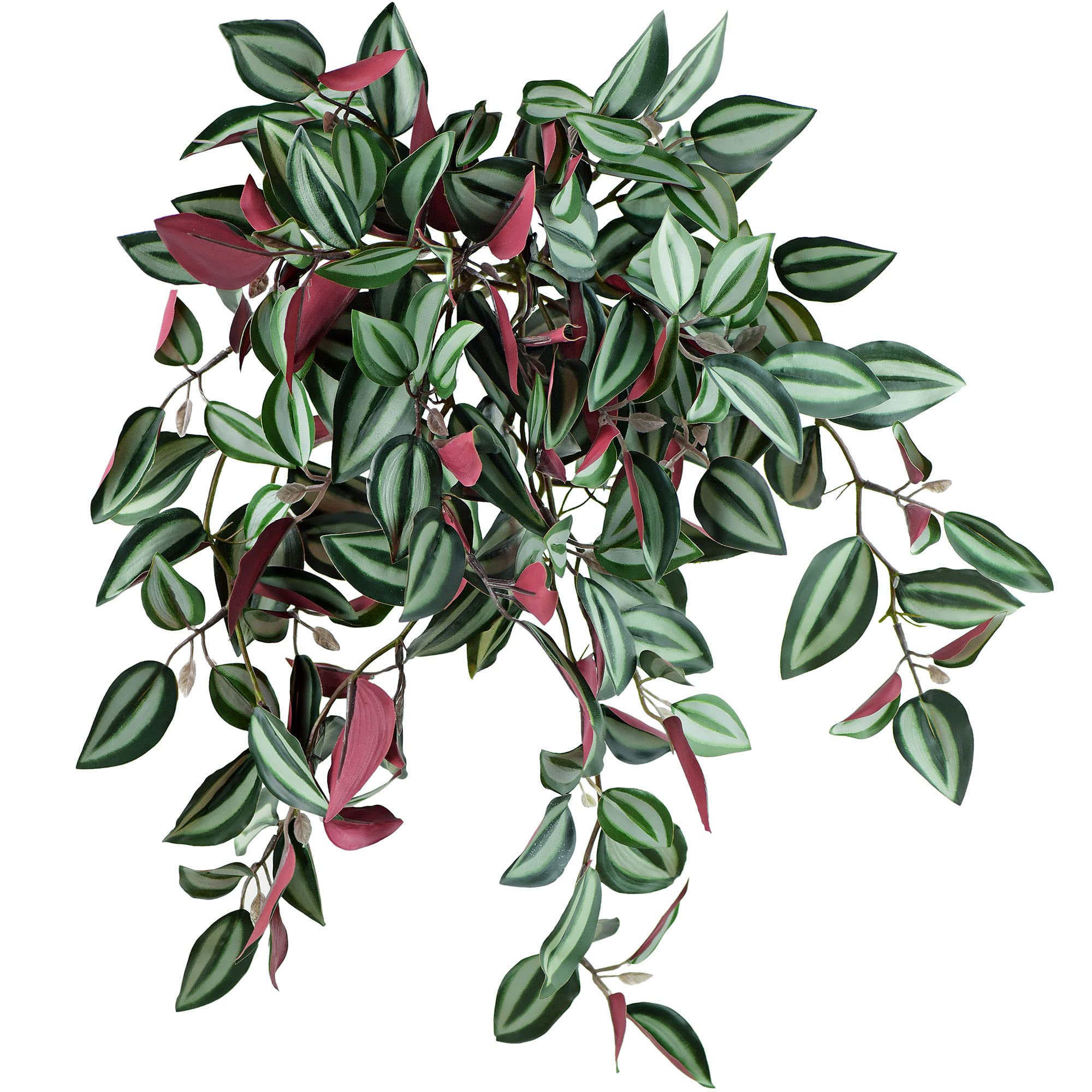 Fiveseasonstuff Hanging Tradescantia Zebrina House Plant Real Touch Artificial Hanging Foliage Plant Tradescantia Zebrina House Plants 2 Stems