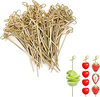 Perfect Stix Bamboo Pick 4 300ct Bamboo Knot Picks, Cocktail and Hors' D'Oeuvre, 4" (Pack of 300)