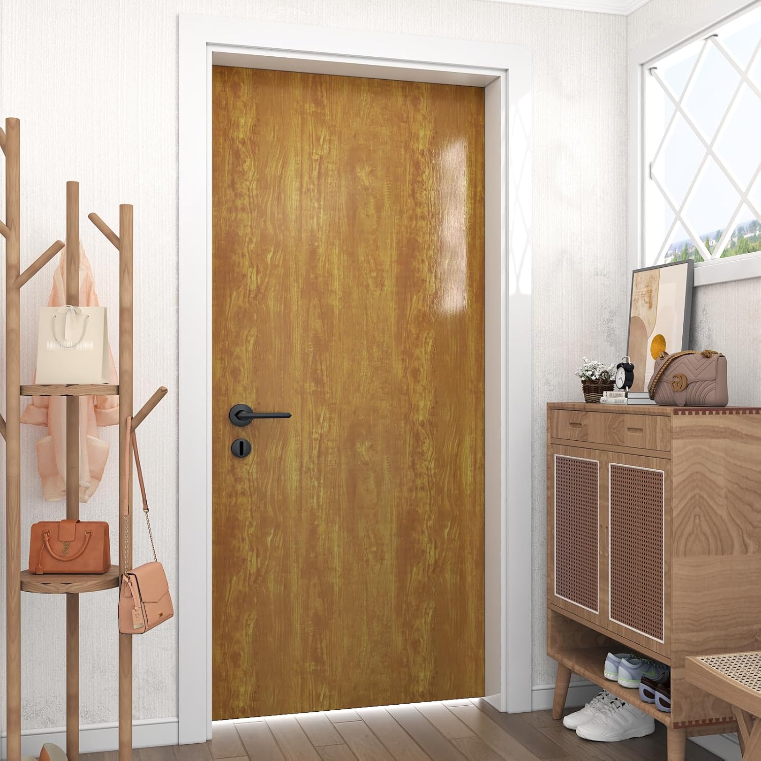 Natural Brown Wood Wallpaper Peel and Stick Countertops Wood Grain Contact Paper for Cabinets Self Adhesive Removable Wooded Wall Paper Decorative Vinyl Wrap for Furniture Desk Door 15.8"x80"