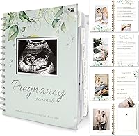 KeaBabies Inspire Pregnancy Journal for First Time Moms - 90-Page Hardcover Memory Book, Guided Ultrasound Scrapbook & Keepsake Gift (Sage)