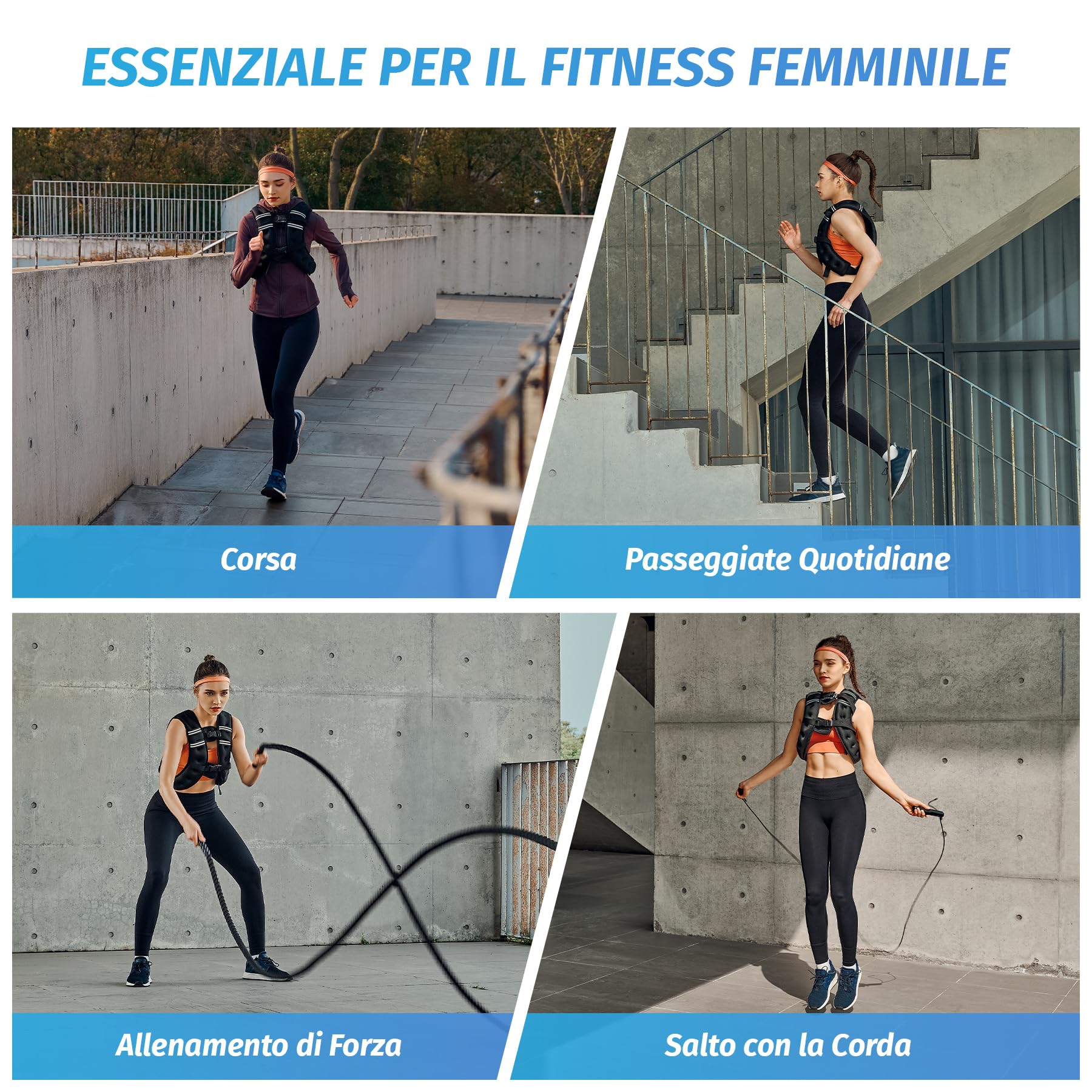 ZELUS Gilet Zavorrato 5,5/7,3/9 kg per Uomo e Donna, Giubbotto Zavorrato con Striscia Riflettente e Marsupio per Allenamento Corsa Cardio in Palestra a Casa