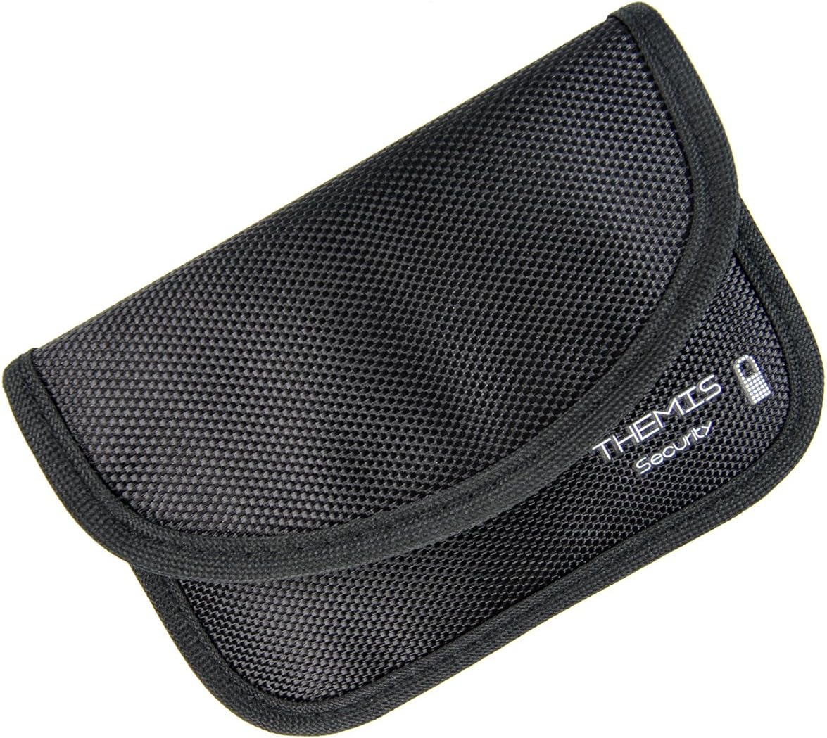 Black Nylon Shielding Case For Car keys with Keyless Go or Keycards, 2 Compartments 1x shielded and 1x not shielded for normal use, 2 Layers of high-quality shielding.