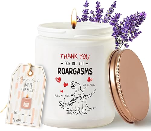 GROBRO7 Vela en tarro de regalo para novio, marido, mujer, I Promise to Always Be by Your Side or Under You or On Top - Velas perfumadas de cera de