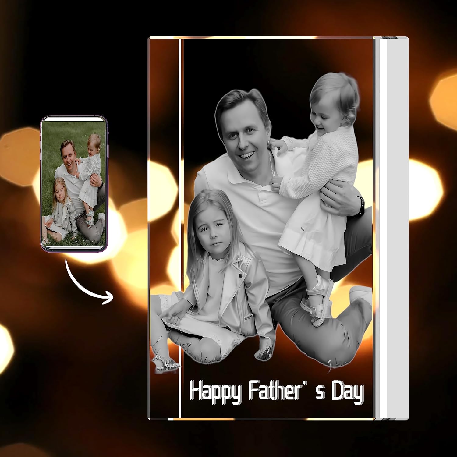 Esthqetic 3D Crystal Photo Custom 3D Photo Engraved Crystal 3D Laser Etched Picture Personalized Gifts with Photo for Mom Dad Customized Anniversary,Birthday, Weddings, Valentine's, Christmas Gifts