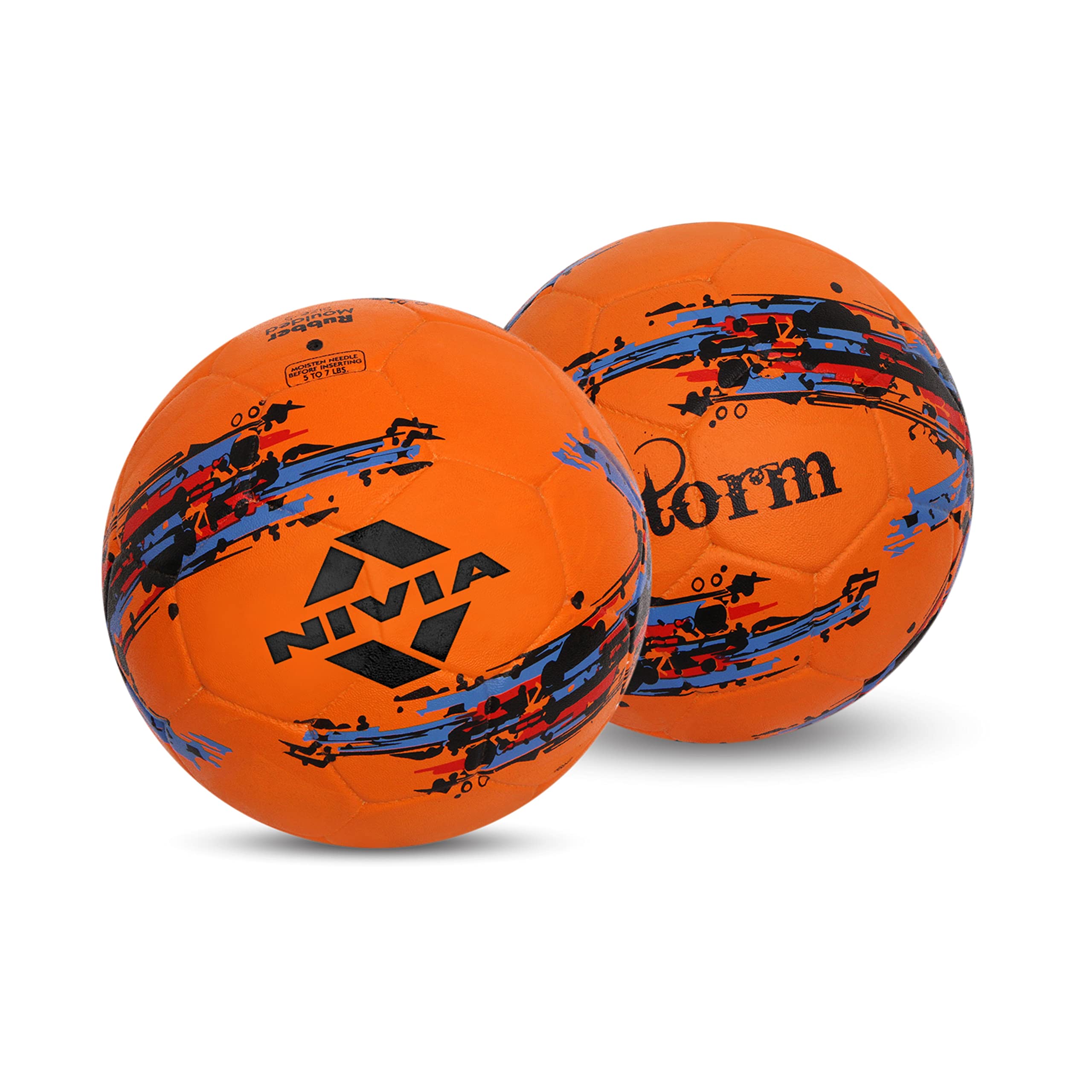 Nivia Storm Rubber Moulded Football (Orange) Size - 5 Pack of 2 (B0BMLSJX32) Amazon Price History, Amazon Price Tracker