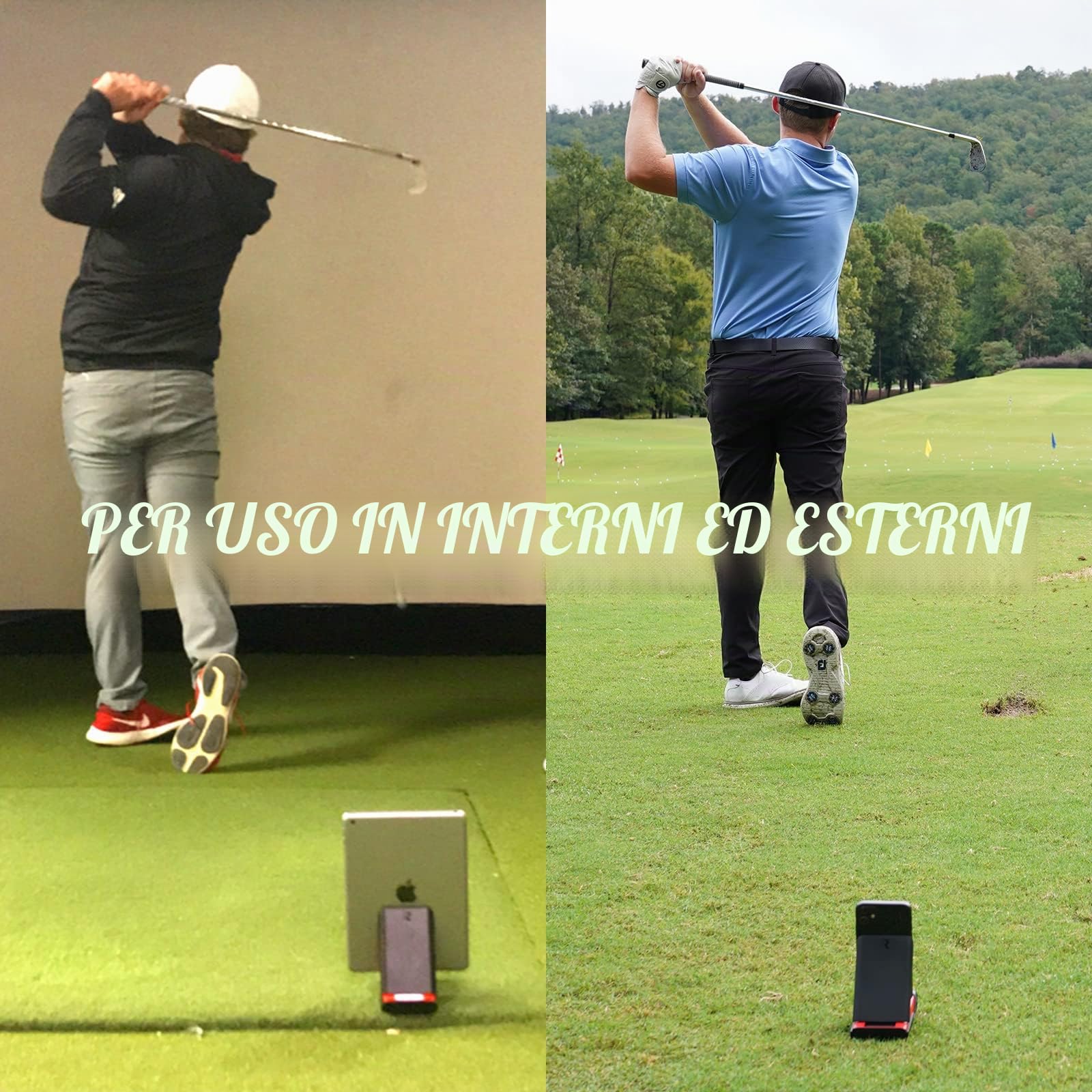 Rapsodo Monitor di lancio mobile per golf, uso interno ed esterno, con visualizzazione satellitare GPS e precisione di livello professionale, solo iPhone e iPad, nero/rosso