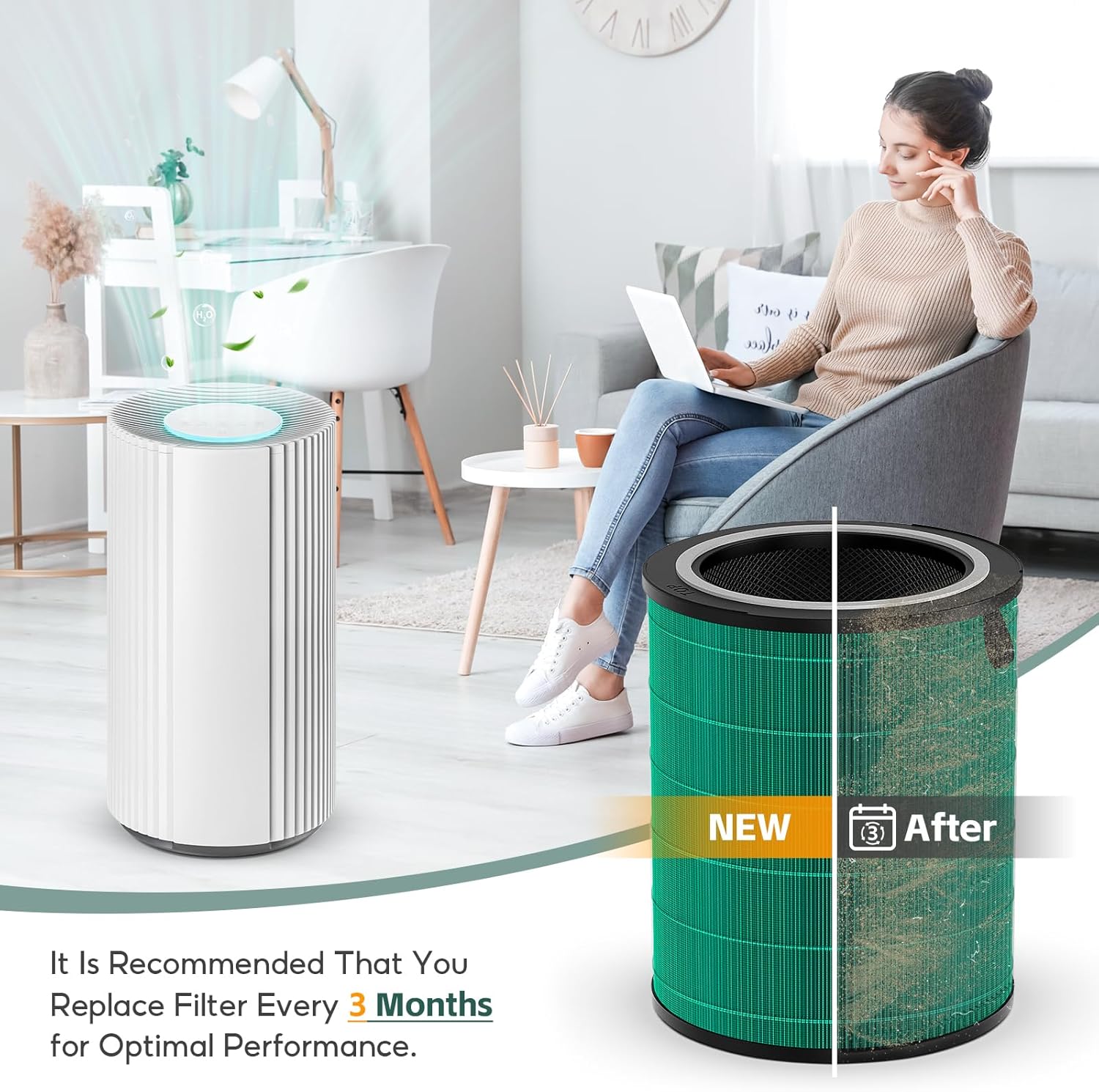 Airmega 350 Replacement Filter, Compatible with COWAY Airmega 350 Air Purifier, 3-in-1 Filter, pre-filter, HEPA filter, and Activated Carbon Filter - Image 6