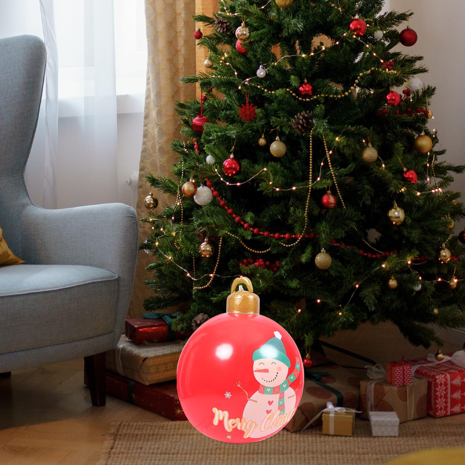 Toyvian 5 Pièces Boule de Noël Gonflable Extérieure, Décoration PVC