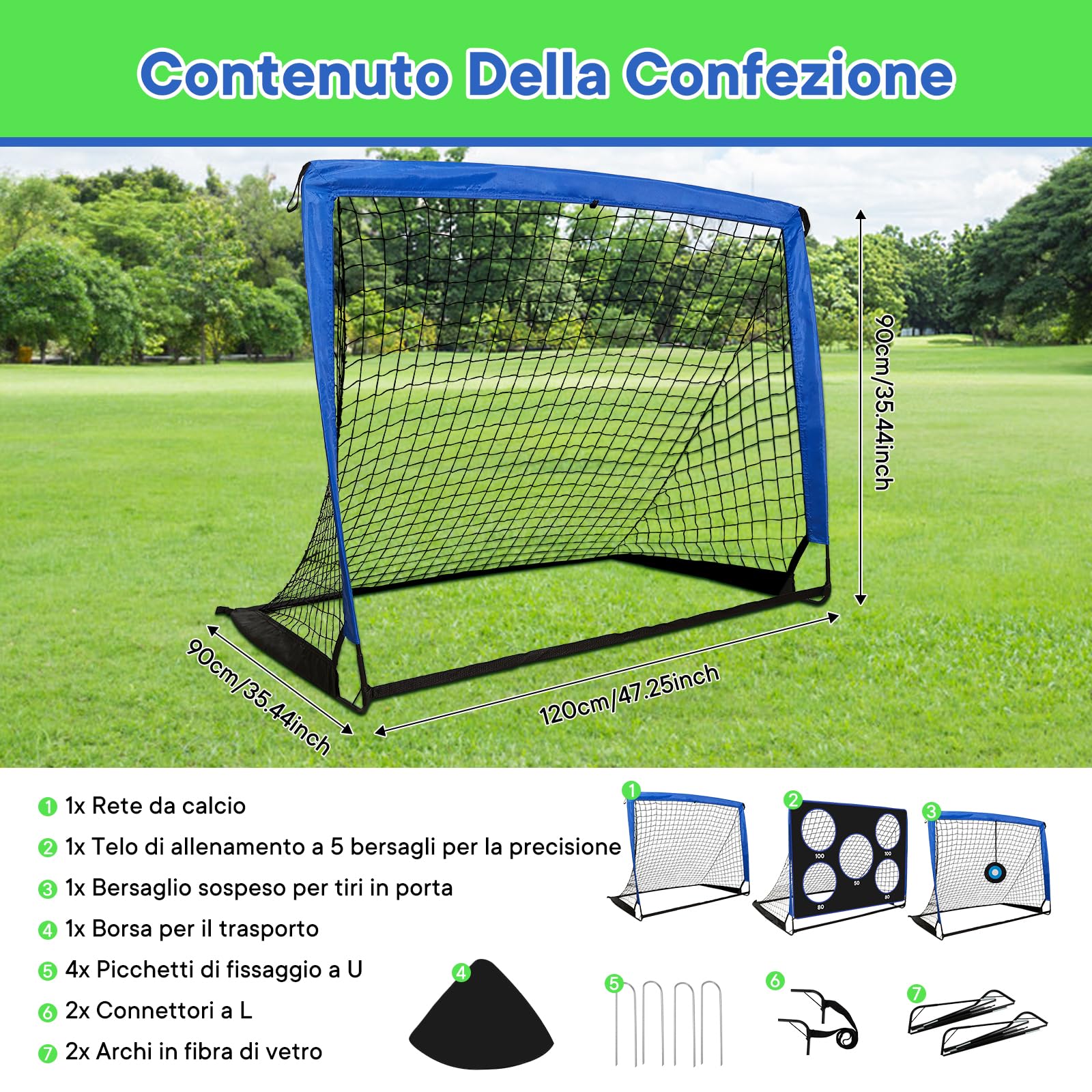 3 in 1 Porta calcio bambini con 3 modalità, per interni ed esterni, mini porte da calcio e porta da calcio pieghevole