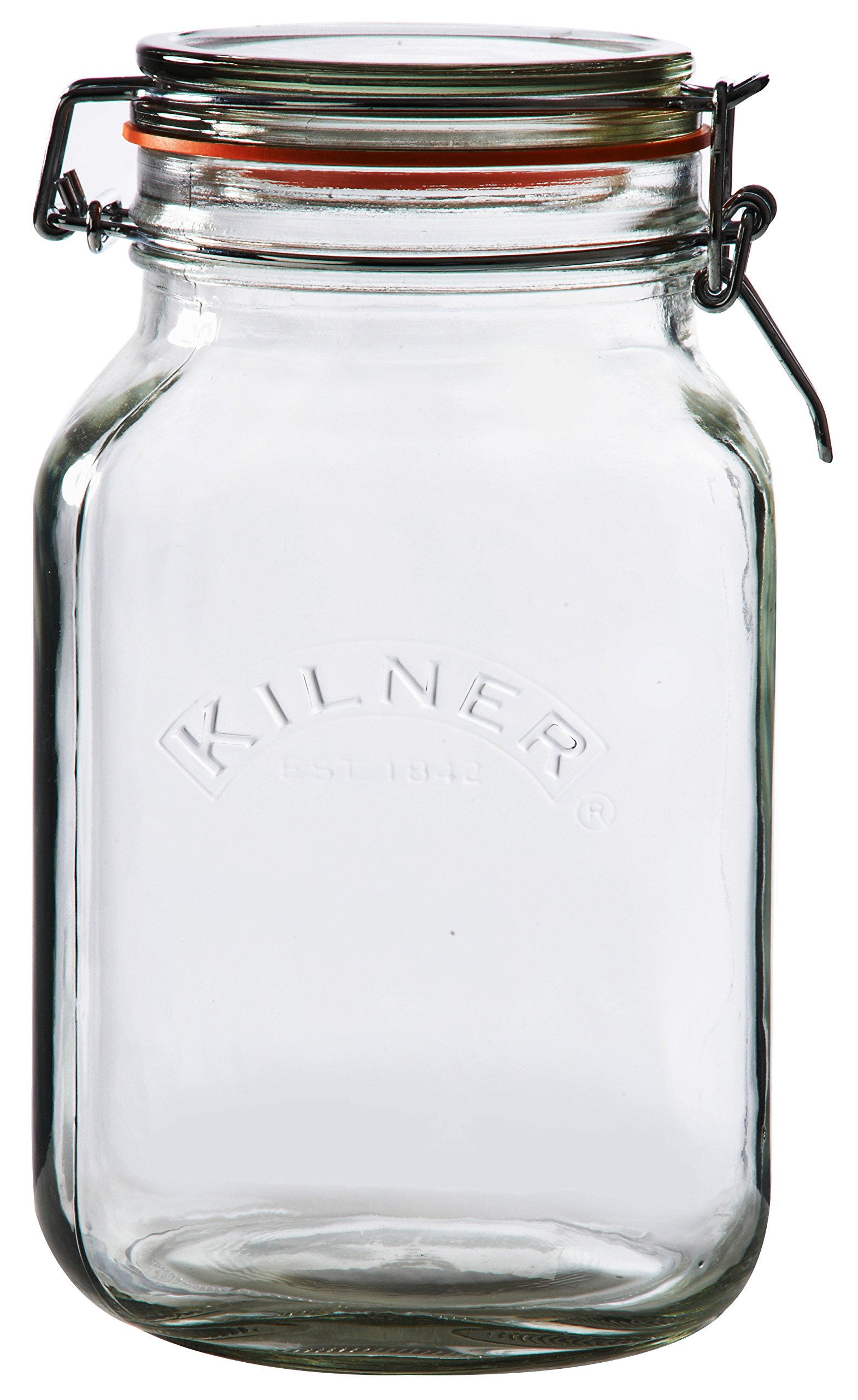Kilner Est 1842 Premium Clip Top Airtight Glass Canister Food Storage Container Jar For Thinkitchen With Lid Of Glass, Glass Lock With Wire Clip Lock, Top Fastening Lid, 2 Litres,Transparent (B001DYO4KY) Amazon Price History, Amazon Price Tracker