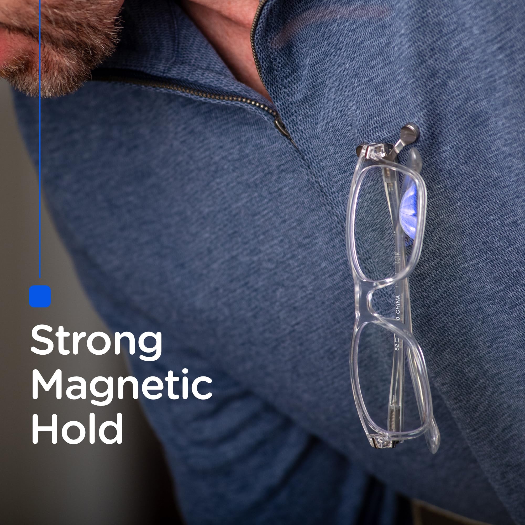 Readerest Magnetischer Brillenhalter (6 Stück), Clip für Lesebrille & Sonnenbrille, Brillenhalter für Männer & Frauen, Clips für Ausweise, Arbeitskarten, Geschenk für Opa, USA Made (Edelstahl)