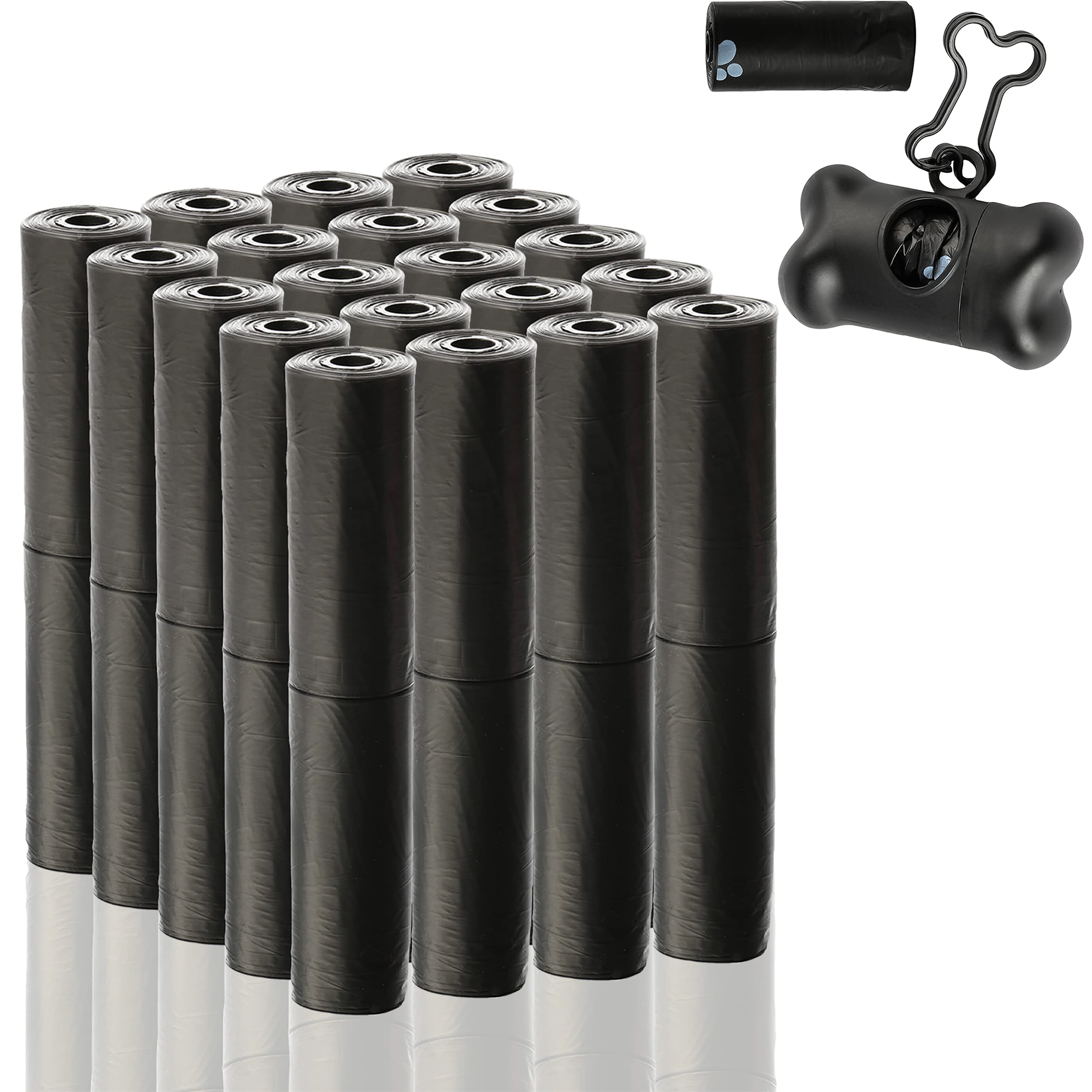 YOMMY® Bolsas para excrementos de perro con dispensador y clip para correa (40+2 Rollos, 600+30 bolsas)