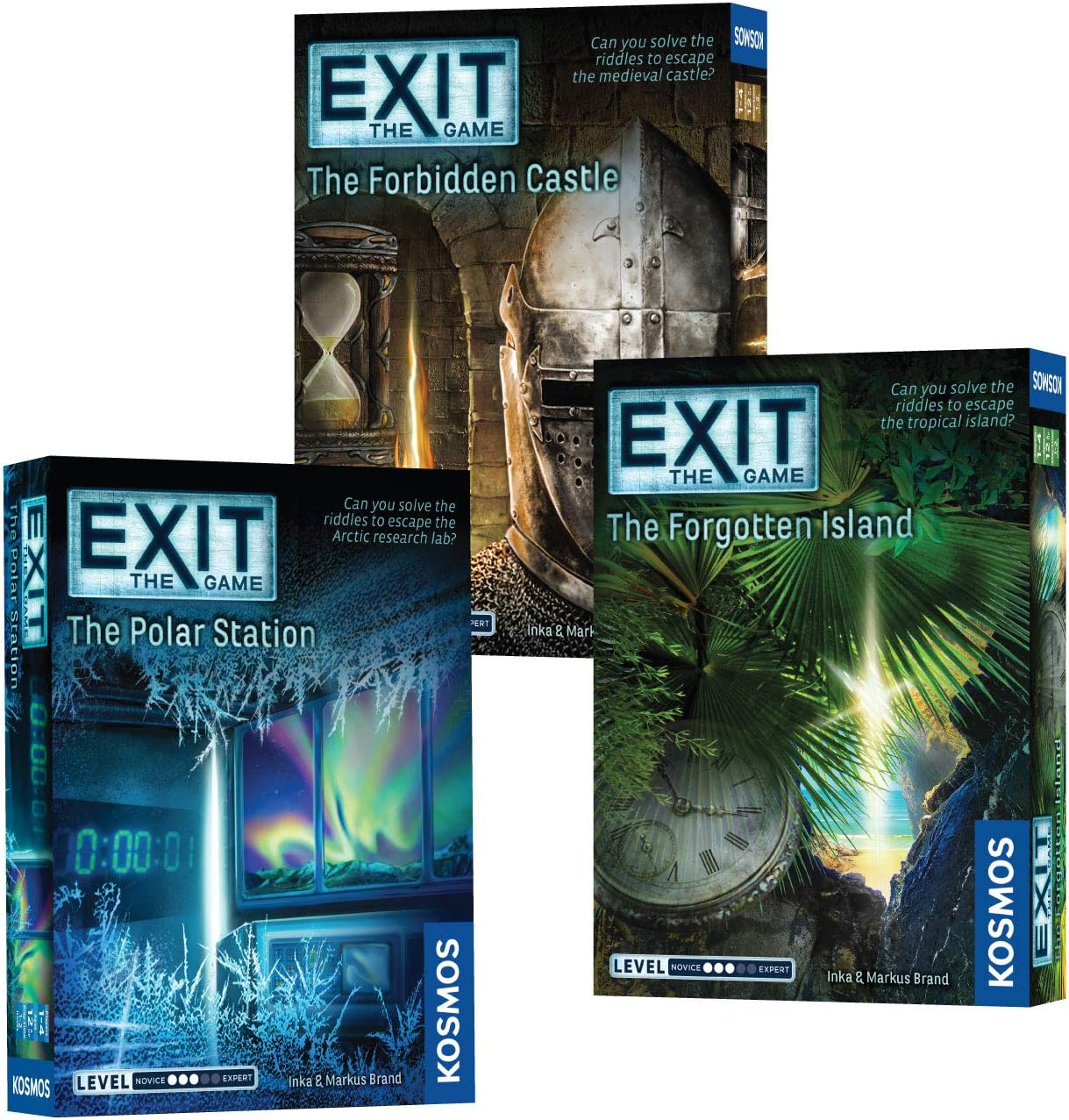 EXIT: The Game 3-Pack Escape Room Bundle | Season 2 | Forgotten Island | Polar Station | Forbidden Castle | Family-Friendly, Cooperative Game | at-Home Escape Room | 1 to 4 Players | Ages 12+