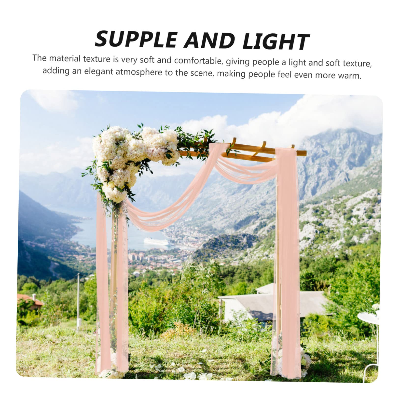 Alipis 5st Hintergrundschleier Im Freien Deckenvorhänge Für Partys Bogen Kulisse Hochzeitsvorhänge Reine Kulisse Künstlicher Blumenschmuck Outdoor-Stoff Vorhangdekoration Schönheitsgarn