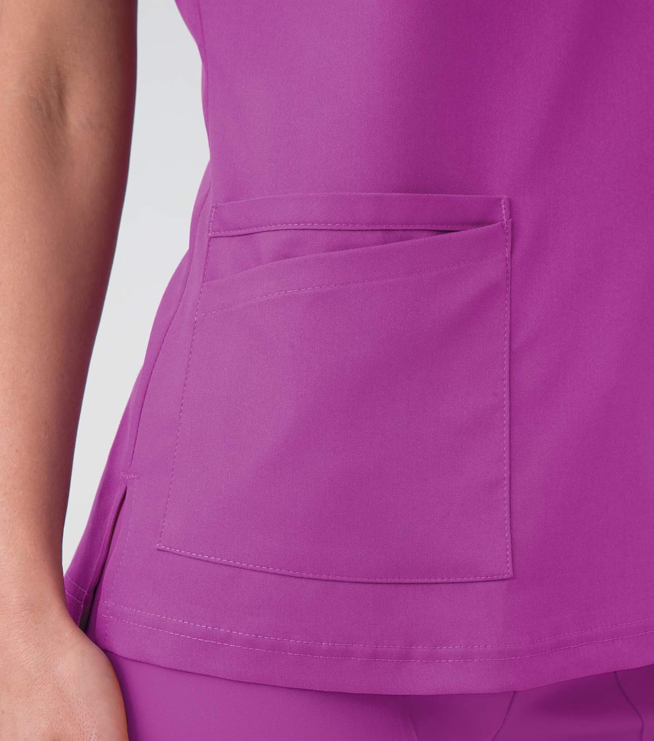 Urbane Ultimate Rounded V-Neck Scrub Top for Women 9063 Graphite M - Image 5