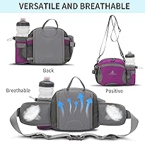 Waterdichte sporttas voor heren en dames, heuptas met flessenhouder voor hoofdtelefoon, fietsen, wandelen, trekking, reizen, Zwart, M, Modieus Waterdichte sporttas voor heren en dames, heuptas met flessenhouder voor hoofdtelefoon, fietsen, wandelen, trekking, reizen, Zwart, M, Modieus