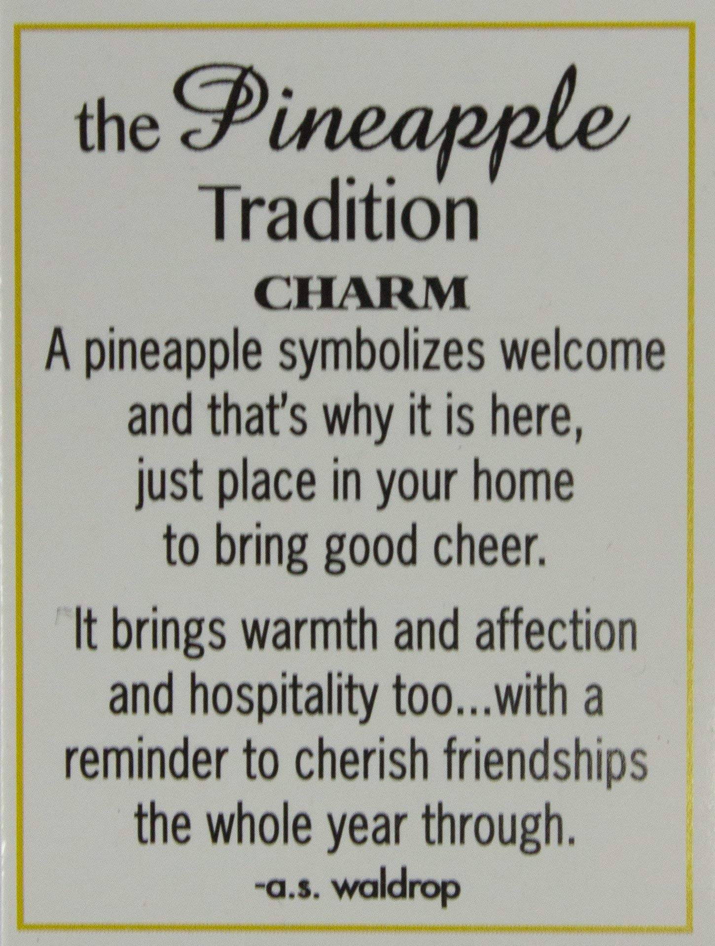 The Pineapple Tradition Zinc Pinaeapple Pocket Charm by Ganz w/ Story Card