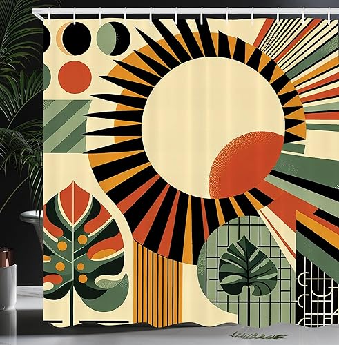 Miniatura 31 de Cortina de regadera de mundo marino, peces, estrellas de mar, formato arte moderno, decoraciones temáticas para niños para baño del hogar, Marrón