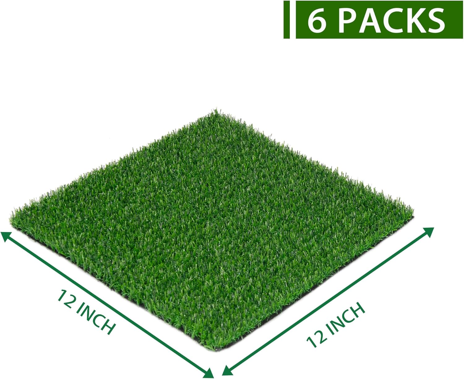 Artificial Grass Mat 12x12 Inch,Fake Grass Turf Patch,Synthetic Grass Indoor Outdoor,Patio Grass Tiles Realistic Grass Rug with Drainage Hole for Table Decoration