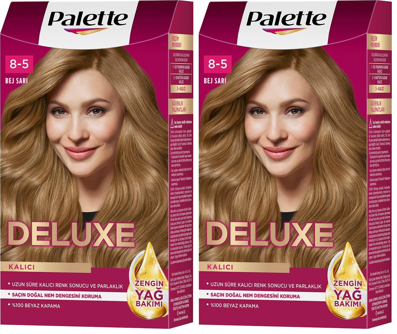 Palette Deluxe Saç Boyası 8-5 Bej Sarı 50 Mililitre (2 paketi)
