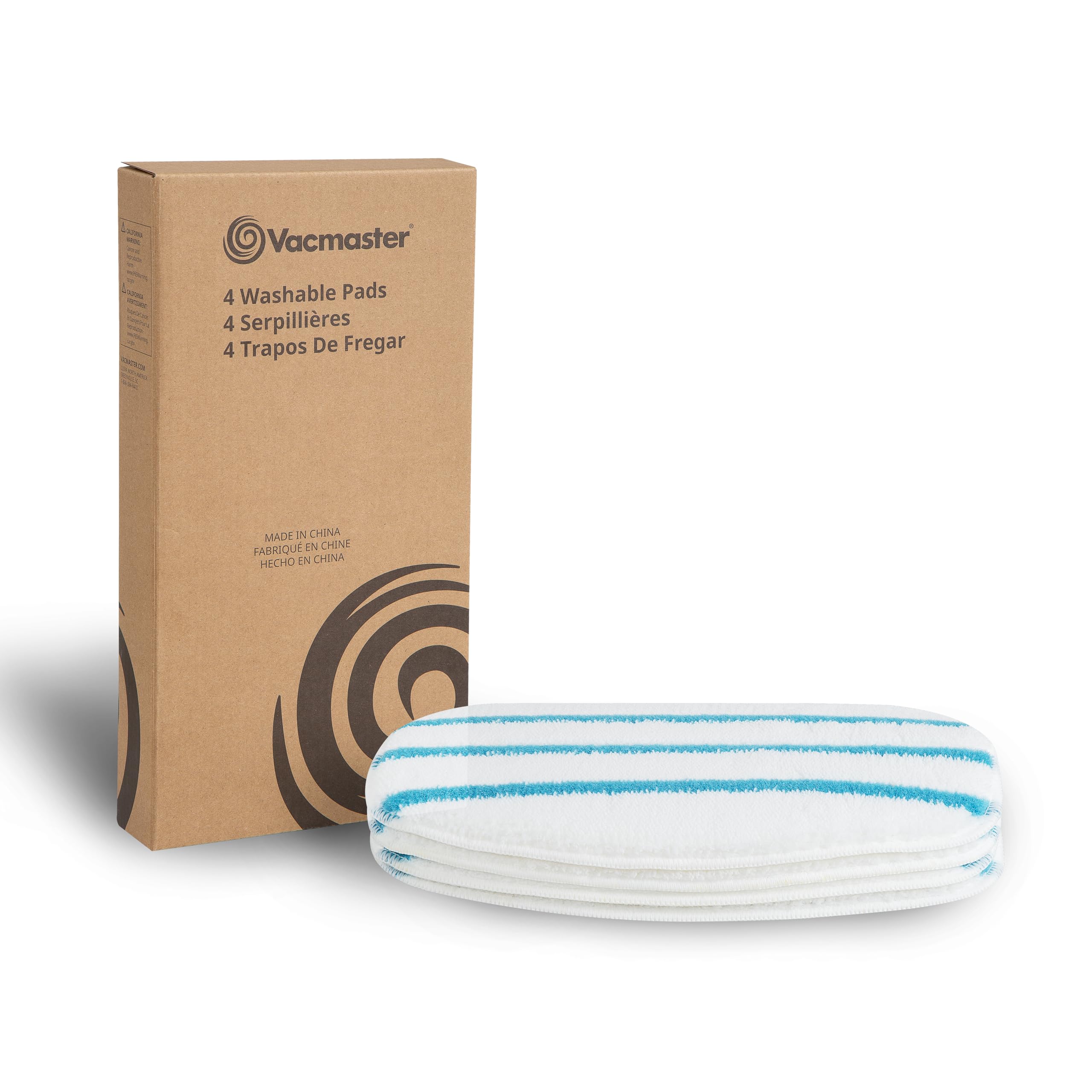 Vacmaster 952779 Microfiber Mop Pads for 2-in-1 Steam Mop SMF1501 4-Pack
