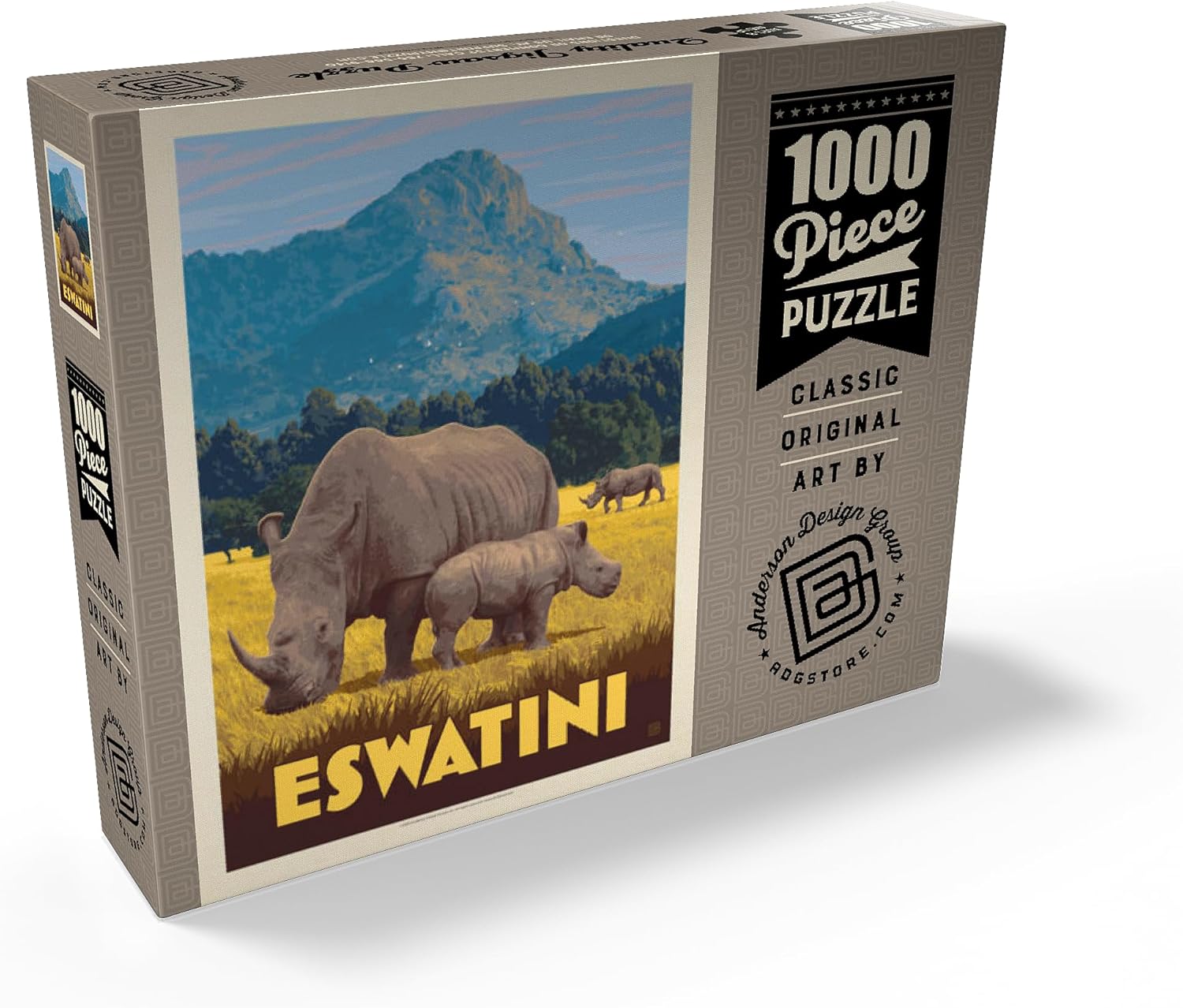 MyPuzzle Eswatini, Africa, Vintage Poster - Premium 1000 Piece Jigsaw Puzzle for Adults