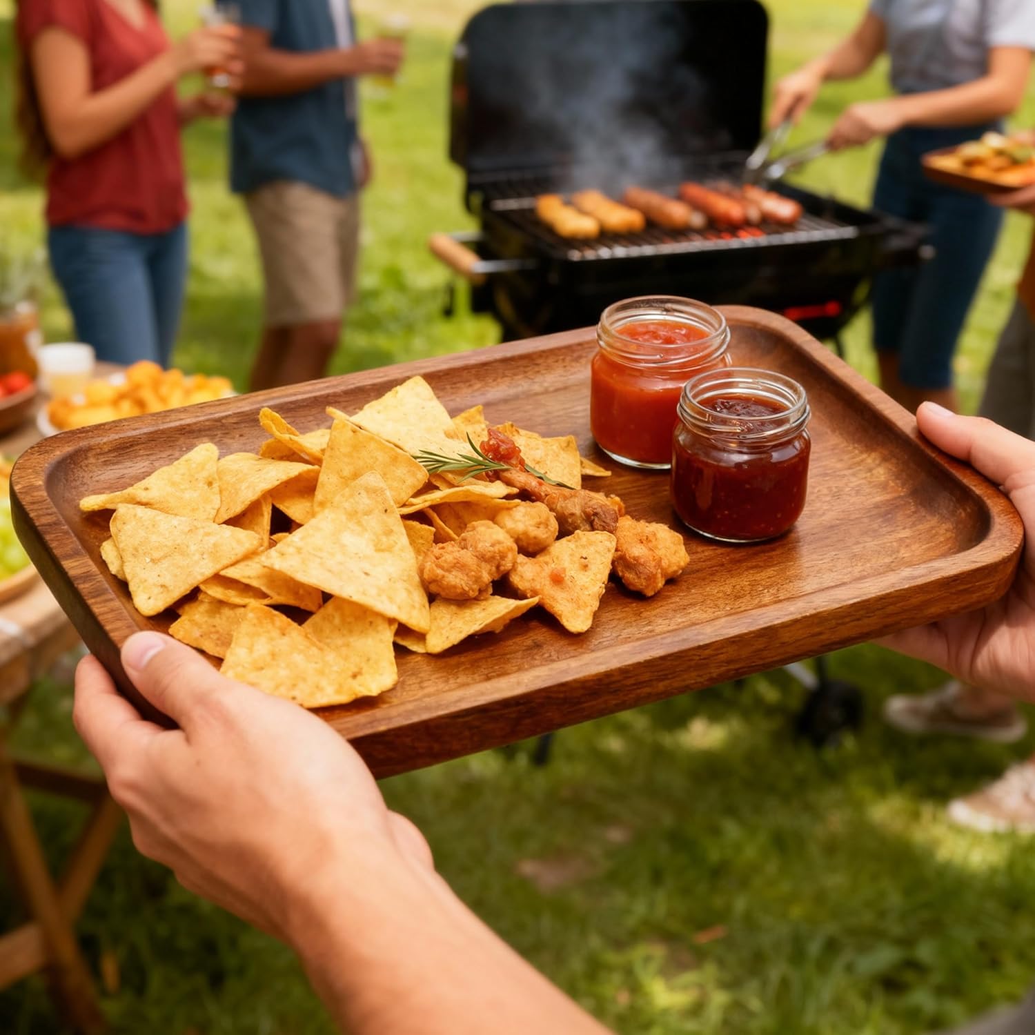 Solid African Ebony Wood Serving Tray, 1-Pc Handmade 12x6 Inch Vanity Tray, Bathroom Counter Organizer, Charcuterie Board, Candle & Perfume Tray, Rustic Decor - Image 9