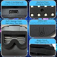 Vista 7 de Máscara LED con detección de gestos, máscara de luz para niños, hombres y mujeres, máscara LED de Halloween para disfraz y fiesta de cosplay