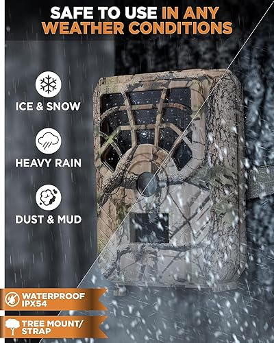 Miniatura 6 de CREATIVE XP Cámaras celulares de rastro - Cámara de seguridad WiFi impermeable para exteriores con visión nocturna para caza y seguridad, WiFi marrón