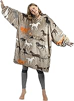 Vista 30 de Catalonia Sudadera con Capucha Manta de Gran Tamaño con Estampado de Gato y Perro de los 80, Sudadera de Forro Polar Vestible tipo Pullover