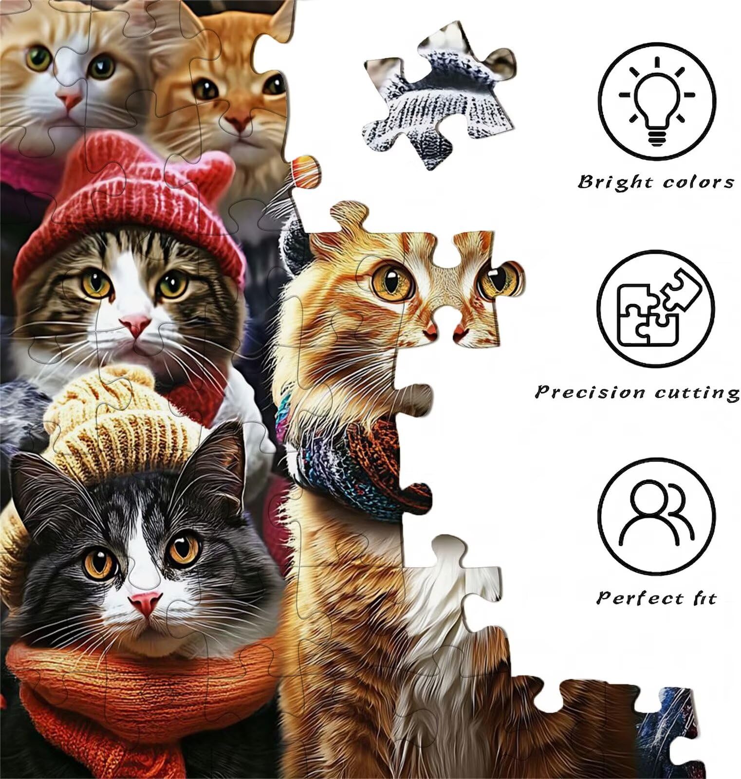 Puzzle 1500 Teile, Holzpuzzle Erwachsene Katze Tier Impossible Klassische Jigsaw Puzzles 87 x 57 cm, Familien Spiel, Puzzle Stressabbau Denkspiel, Puzzle-Liebhaber w0-560