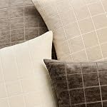 MIULEE Pack of 2 Beige Chenille Plaid Pillow Covers 18x18 Inch | Decorative Check Throw Couch Pillows Neutral Vintage Boho Farmhouse Cushion Covers Modern Home Decor for Sofa Bed Living Room