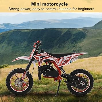 tinysiry 50cc 2-Stroke Kids Dirt Bike for Adults, Mini Dirt Bike Gas Motorcycle Pocket Bikes with Motorcycle Seat Cushion, Pit Bikes Mini Moto Off Road Tires Pocket Bikess Gift for Boys Girls Red